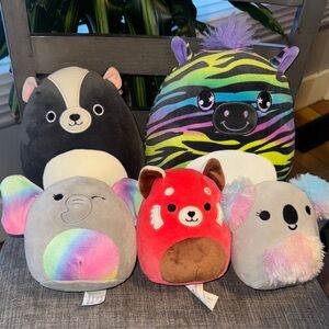 Squishmallows lot of 5 animal plush